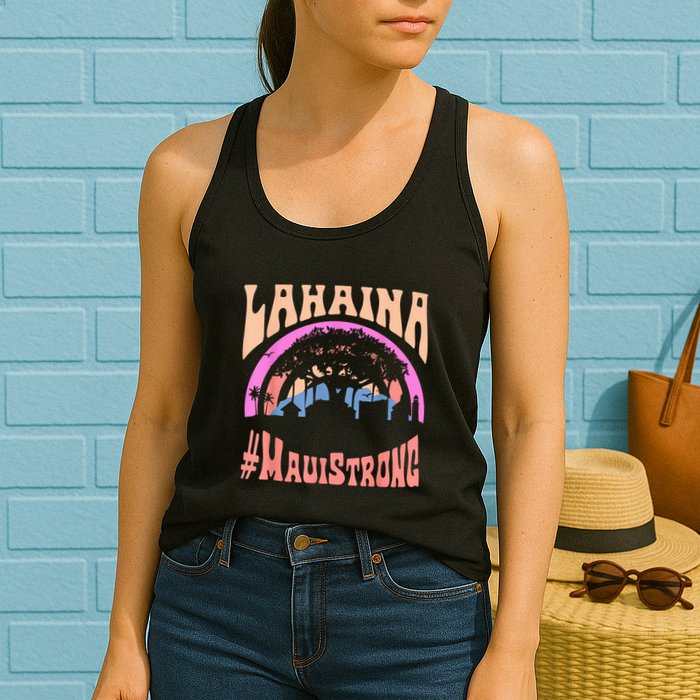 Pray For Maui Hawaii Strong Tee Apparel Matching Family Womens Tank Top