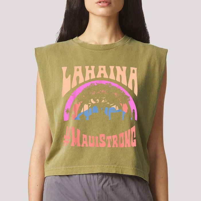 Pray For Maui Hawaii Strong Tee Apparel Matching Family Garment-Dyed Women's Muscle Tee