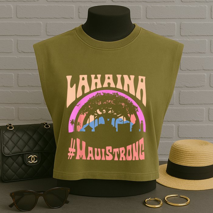 Pray For Maui Hawaii Strong Tee Apparel Matching Family Garment-Dyed Women's Muscle Tee