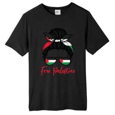 Palestine Flag Messy Bun Gift Free Palestine Cute Gift Tall Fusion ChromaSoft Performance T-Shirt