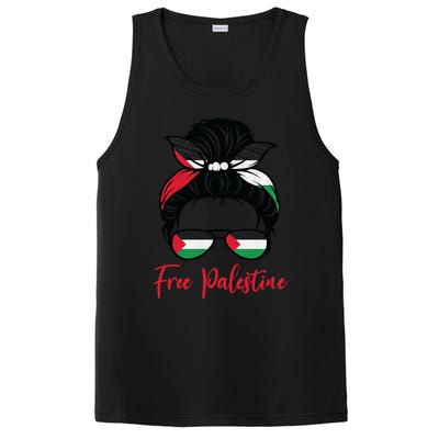 Palestine Flag Messy Bun Gift Free Palestine Cute Gift PosiCharge Competitor Tank