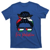 Palestine Flag Messy Bun Gift Free Palestine Cute Gift T-Shirt