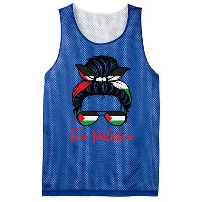 Palestine Flag Messy Bun Gift Free Palestine Cute Gift Mesh Reversible Basketball Jersey Tank