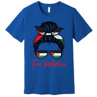 Palestine Flag Messy Bun Gift Free Palestine Cute Gift Premium T-Shirt