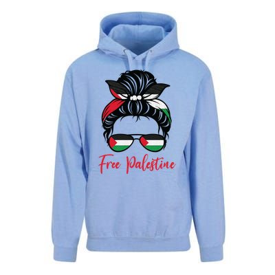 Palestine Flag Messy Bun Gift Free Palestine Cute Gift Unisex Surf Hoodie