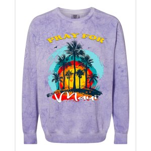 Pray For Maui Hawaii Strong Colorblast Crewneck Sweatshirt