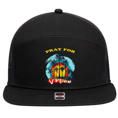 Pray For Maui Hawaii Strong 7 Panel Mesh Trucker Snapback Hat