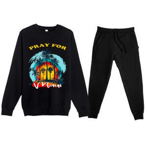 Pray For Maui Hawaii Strong Premium Crewneck Sweatsuit Set