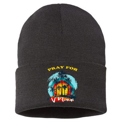 Pray For Maui Hawaii Strong Sustainable Knit Beanie