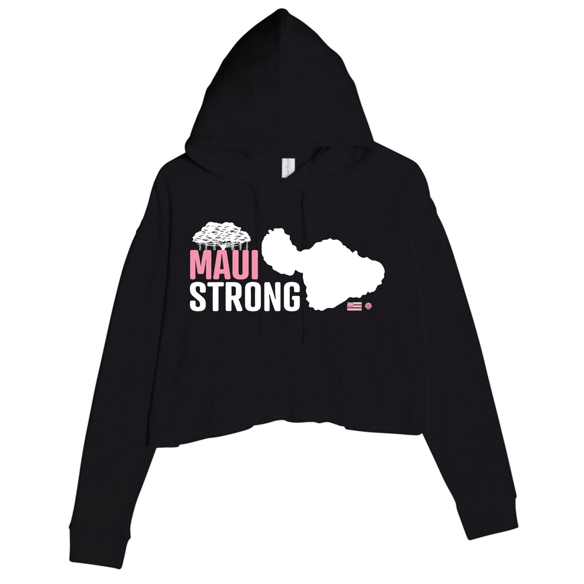 Pray For Maui Hawaii Strong Lahaina Strong Crop Fleece Hoodie
