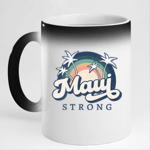 Pray For Maui Hawaii Strong Support Hawaii 11oz Black Color Changing Mug