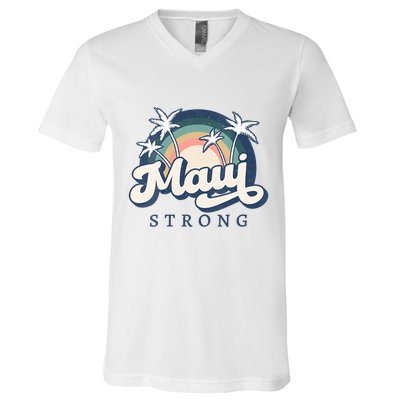 Pray For Maui Hawaii Strong Support Hawaii V-Neck T-Shirt