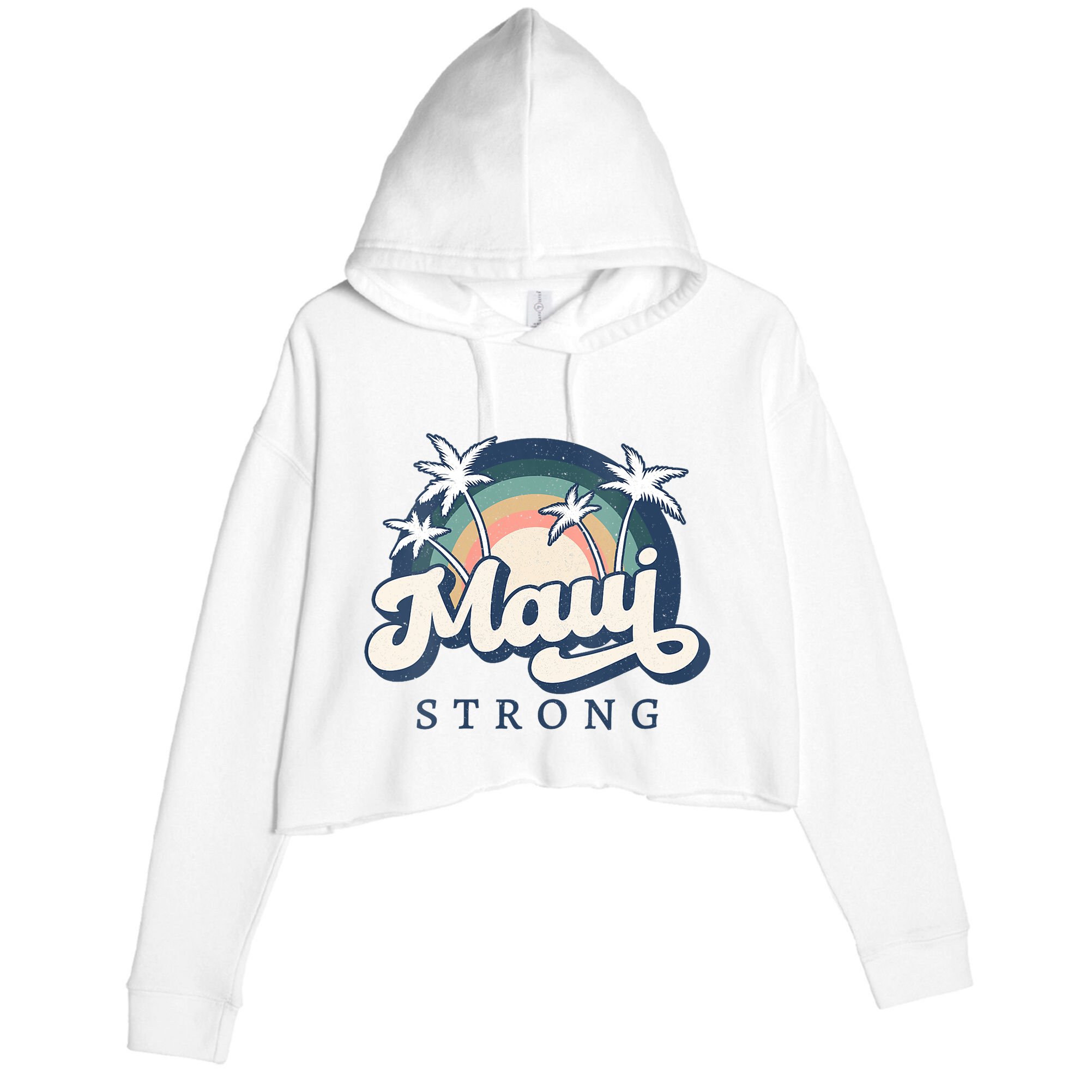 Pray For Maui Hawaii Strong Support Hawaii Crop Fleece Hoodie