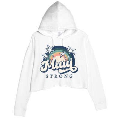 Pray For Maui Hawaii Strong Support Hawaii Crop Fleece Hoodie