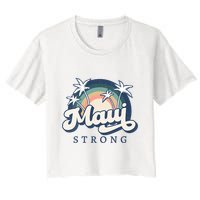 Pray For Maui Hawaii Strong Support Hawaii Women's Crop Top Tee
