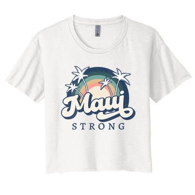 Pray For Maui Hawaii Strong Support Hawaii Women's Crop Top Tee