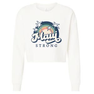 Pray For Maui Hawaii Strong Support Hawaii Cropped Pullover Crew