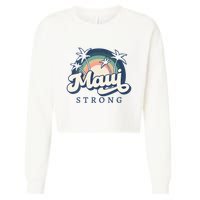 Pray For Maui Hawaii Strong Support Hawaii Cropped Pullover Crew