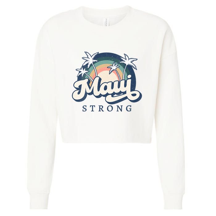 Pray For Maui Hawaii Strong Support Hawaii Cropped Pullover Crew