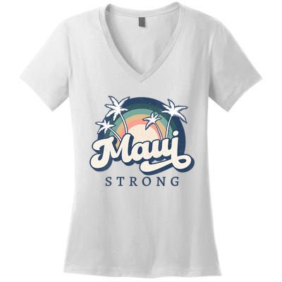 Pray For Maui Hawaii Strong Support Hawaii Women's V-Neck T-Shirt