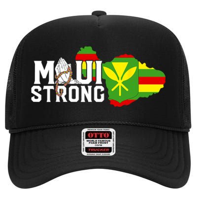 Pray For Maui Hawaii Strong Maui Wildfire Relief High Crown Mesh Back Trucker Hat