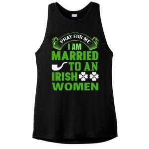 Pray For Me I Am Married To An Irish Women Ladies PosiCharge Tri-Blend Wicking Tank