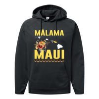 Pray For Malama Maui Hawaii Strong Support Maui Hawaii Performance Fleece Hoodie