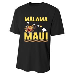 Pray For Malama Maui Hawaii Strong Support Maui Hawaii Performance Sprint T-Shirt