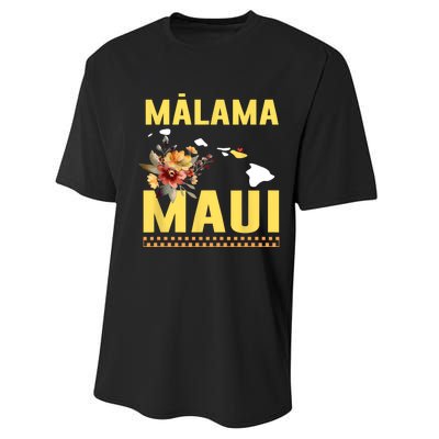 Pray For Malama Maui Hawaii Strong Support Maui Hawaii Performance Sprint T-Shirt