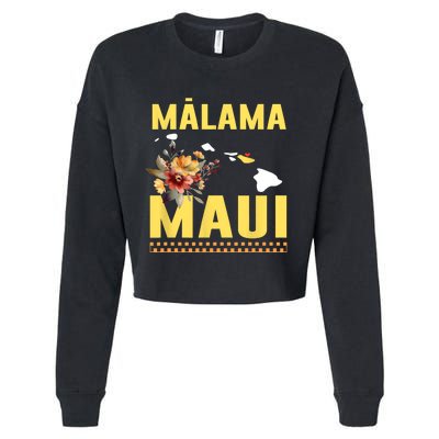 Pray For Malama Maui Hawaii Strong Support Maui Hawaii Cropped Pullover Crew