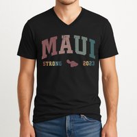 Pray For Maui Hawaii Strong Lahaina Fires Donate V-Neck T-Shirt