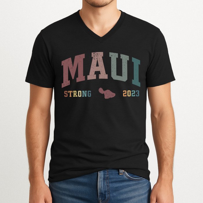 Pray For Maui Hawaii Strong Lahaina Fires Donate V-Neck T-Shirt