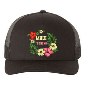 Pray For Maui Hawaii Strong Hawaiian Floral Yupoong Adult 5-Panel Trucker Hat