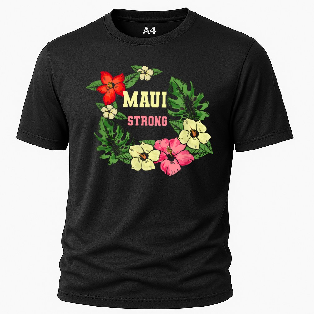 Pray For Maui Hawaii Strong Hawaiian Floral Cooling Performance Crew T-Shirt