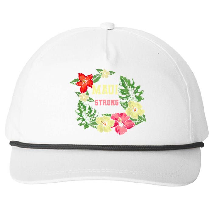 Pray For Maui Hawaii Strong Hawaiian Floral Snapback Five-Panel Rope Hat