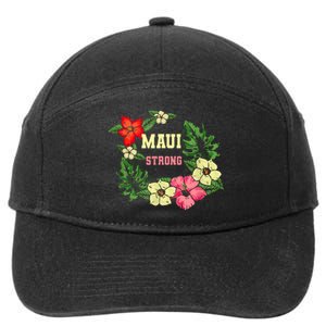 Pray For Maui Hawaii Strong Hawaiian Floral 7-Panel Snapback Hat