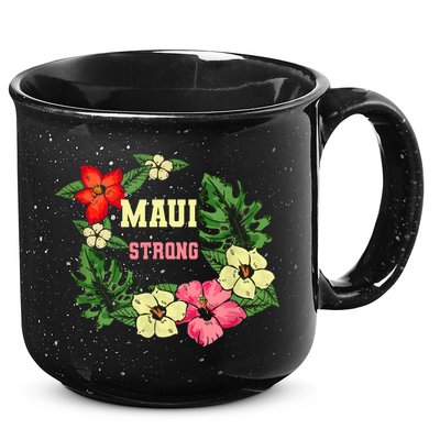 Pray For Maui Hawaii Strong Hawaiian Floral 15oz Campfire Ceramic Mug
