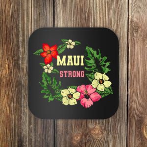 Pray For Maui Hawaii Strong Hawaiian Floral Coaster