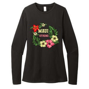 Pray For Maui Hawaii Strong Hawaiian Floral Womens CVC Long Sleeve Shirt