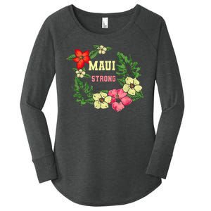 Pray For Maui Hawaii Strong Hawaiian Floral Women's Perfect Tri Tunic Long Sleeve Shirt