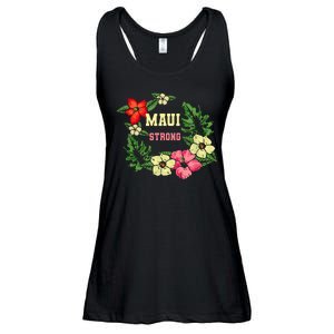 Pray For Maui Hawaii Strong Hawaiian Floral Ladies Essential Flowy Tank