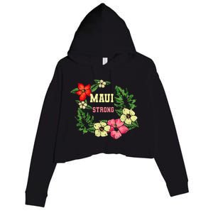 Pray For Maui Hawaii Strong Hawaiian Floral Crop Fleece Hoodie