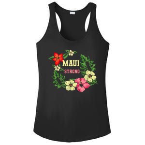 Pray For Maui Hawaii Strong Hawaiian Floral Ladies PosiCharge Competitor Racerback Tank