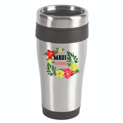 Pray For Maui Hawaii Strong Hawaiian Floral 16oz Travel Tumbler