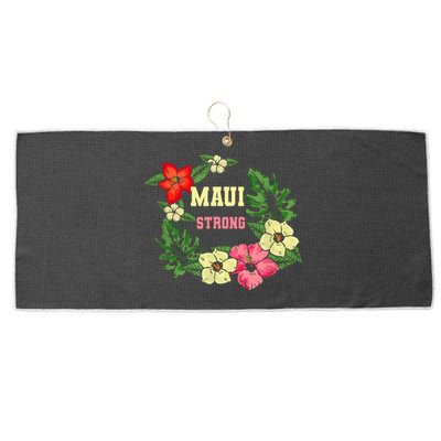 Pray For Maui Hawaii Strong Hawaiian Floral Large Microfiber Waffle Golf Towel