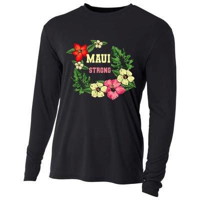 Pray For Maui Hawaii Strong Hawaiian Floral Cooling Performance Long Sleeve Crew
