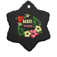 Pray For Maui Hawaii Strong Hawaiian Floral Ceramic Star Ornament