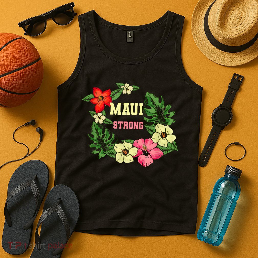 Pray For Maui Hawaii Strong Hawaiian Floral Tank Top