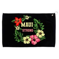 Pray For Maui Hawaii Strong Hawaiian Floral Grommeted Golf Towel