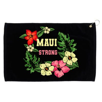 Pray For Maui Hawaii Strong Hawaiian Floral Grommeted Golf Towel